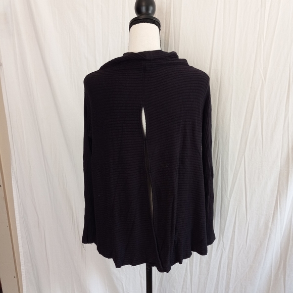 We the Free Lover Ribbed Split Back Black Sweater Womens Sz XS - Picture 7 of 10